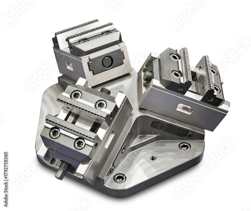 Foto Basic manual clamping vise for industrial isolated on white