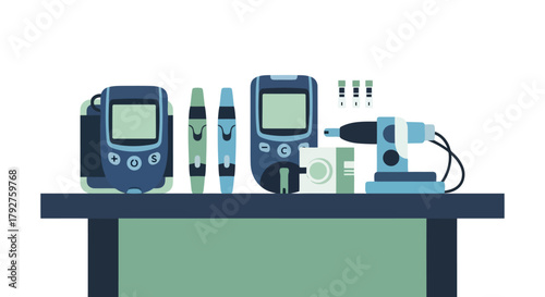Medical equipment for diabetes monitoring and treatment