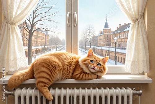 Portrait of a red-haired domestic cat