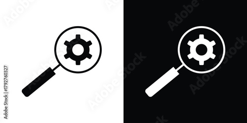 Due diligence icon flat design. Modern style in black color.