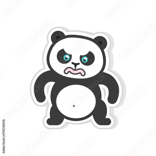 Angry Panda with a Grumpy Expression A Cartoonish Depiction of Irritation