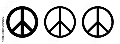 Peace symbol vector art illustration of three peace signs for graphic design and web design use