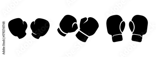 Boxing gloves vector illustration: professional fight gear, sport equipment, knockout punch training