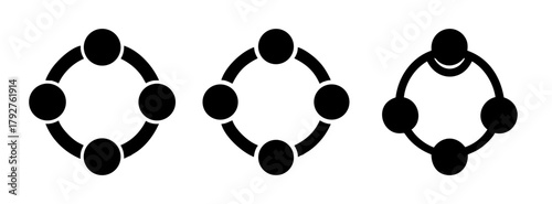 Black oval chain link connection network illustration graphic design vector template element