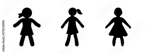 Silhouette woman vector art illustration graphic design female figure standing pose drawing icon image black and white