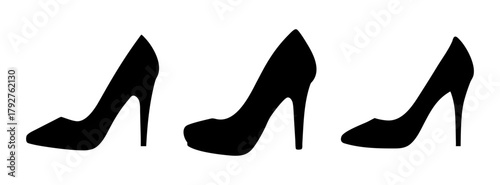 Shop black high heel shoes silhouette vector image for fashion footwear style and design ideas