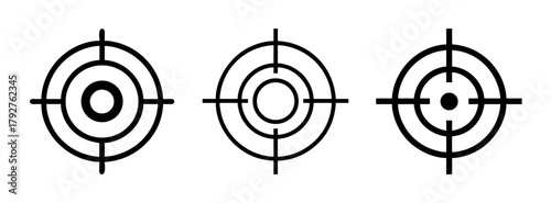 Target practice vector graphic for shooting range and archery sports with crosshair design element