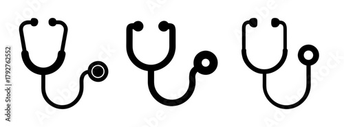 Stethoscope vector graphic medical equipment healthcare tool doctor examination icon set design element