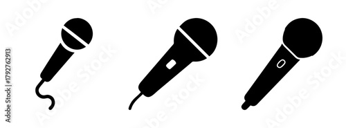 Microphone vector illustration for karaoke singing podcasting audio recording and broadcasting equipment