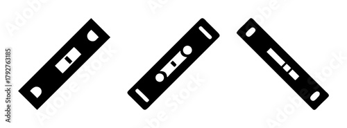 Spirit level tool black silhouette vector illustration alignment leveling equipment accuracy tool