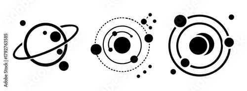 Abstract atom model illustration vector graphic design for science and education material use