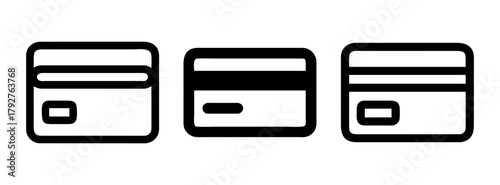 Credit card payment methods financial transaction banking debit card icon vector design set