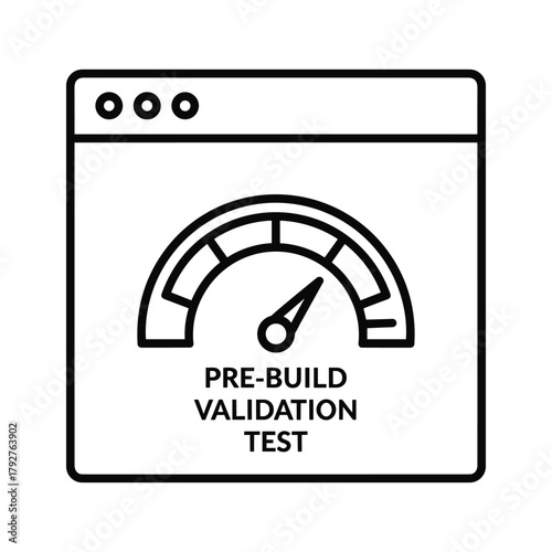 Web browser window displaying a prebuild validation test gauge