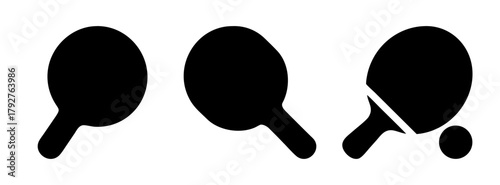 Black and white ping pong paddles vector graphic for sports equipment design and recreation use cases