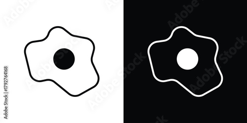 Fried egg icon flat design. Modern style in black color.