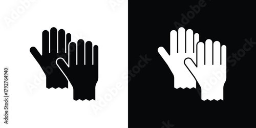 Gloves icon flat design. Modern style in black color.