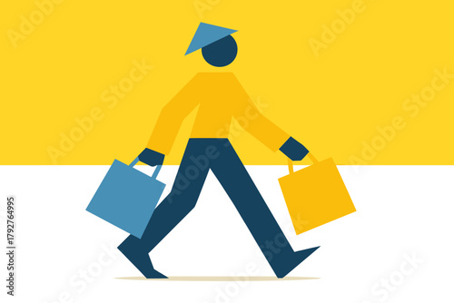 Lemon white vector bright shapes geometric icon style cool shopper contrast yellow