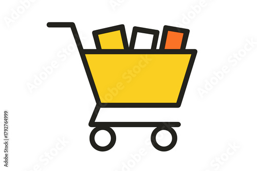 Geometry lemon geometric shopping key strong bold vector orange cart soft minimal