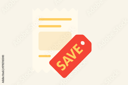 Flat minimal icon shapes design soft geometric cherry white vector receipt abstraction