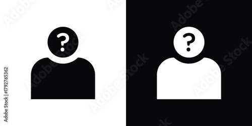 Guess who icon flat design. Modern style in black color.