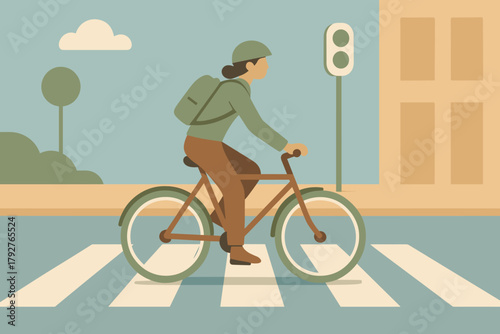 City typography icon bicycle illustration vector commute sage sand flat crosswalk no