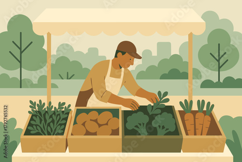Off market fresh illustration vector numbers warm icon farmers organic no modern