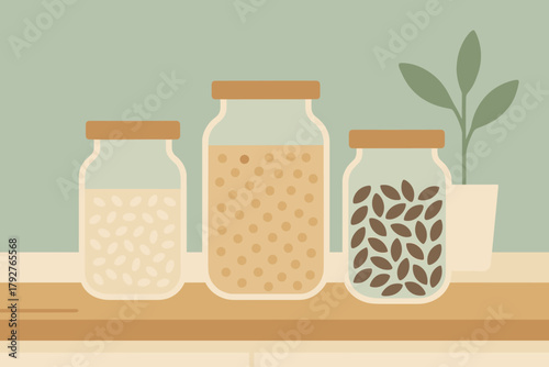 Zero waste vector sage minimal cohesive icon marks minimalist seeds grains no