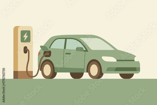 Earth vector car style sky charging icon marks minimal full electric no