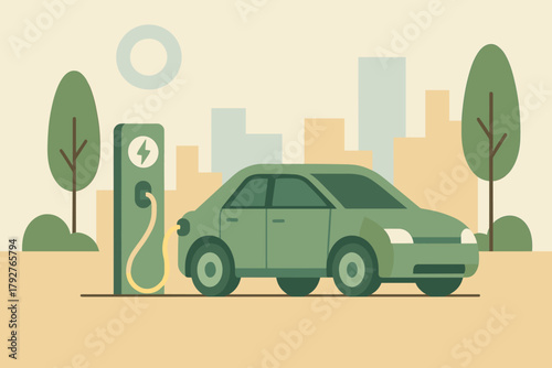 No vector icon electric geometric numbers eco letters car cable emojis charging