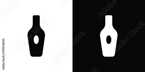 Hine bottle icon flat design. Modern style in black color.