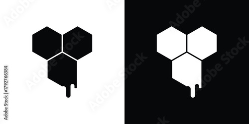 Honeycombs icon flat design. Modern style in black color.