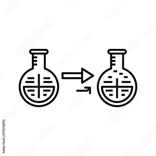Chemical reaction or transformation in laboratory flask