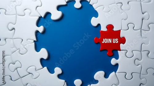 puzzle business join us to connect teamwork 