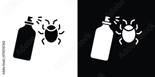 Insecticide icon flat design. Modern style in black color.