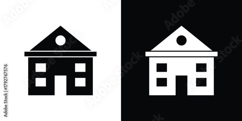 Institute icon flat design. Modern style in black color.