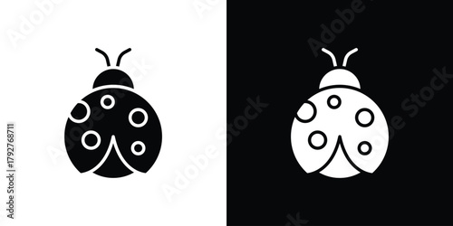 Ladybug icon flat design. Modern style in black color.