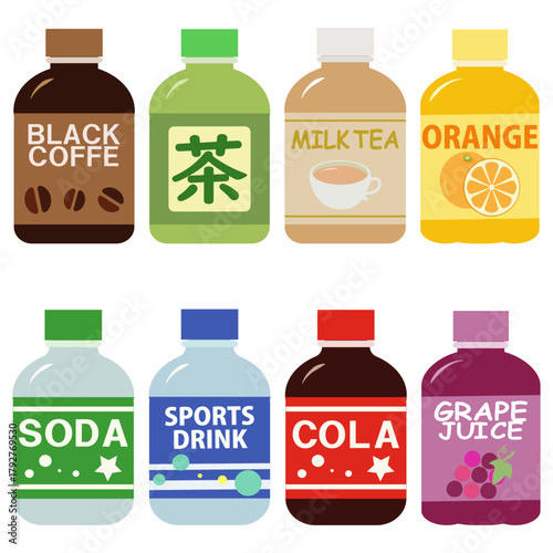 小さなペットボトル飲料　small plastic bottle