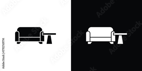 Lounge icon flat design. Modern style in black color.