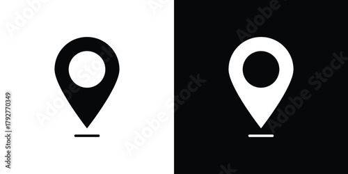 Map pointer icon flat design. Modern style in black color.