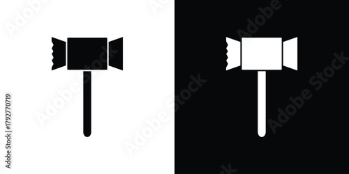 Meat tenderizer icon flat design. Modern style in black color.