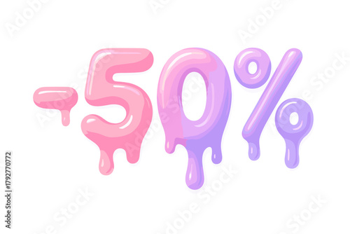 Smooth glow gradient glossy discount icon d vector depth melting transparency surface