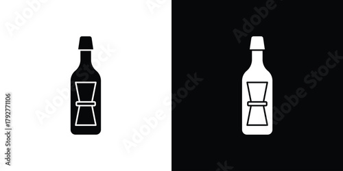 Message In a Bottle icon flat design. Modern style in black color.