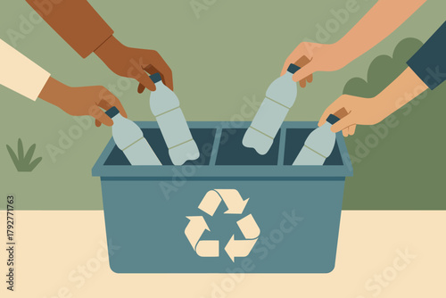 Typography colors scene recycling being no brown off vector compartments minimalist icon