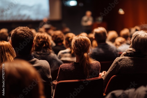 Audience Engaged in a Presentation at a Conference Venue in a Modern Setting
