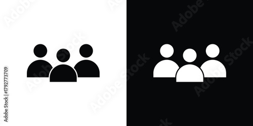 people icon flat design. Modern style in black color.