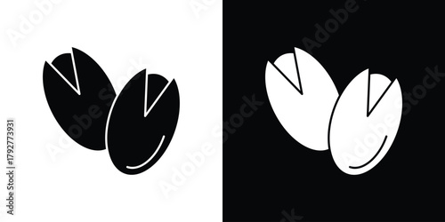 Pistachio icon flat design. Modern style in black color.