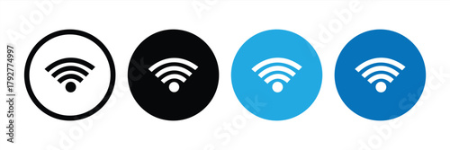 WIFI icon isolated on a white background. Signal symbol. Wireless and WiFi icon or sign for long-distance internet access. Vector illustration
