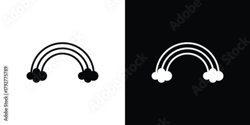 Rainbow icon flat design. Modern style in black color.
