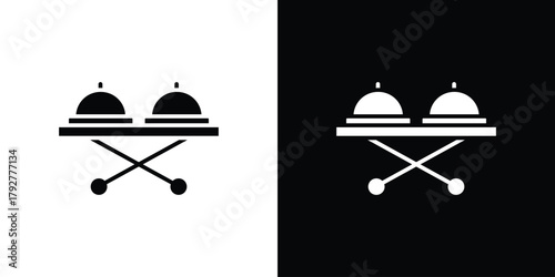 Room service icon flat design. Modern style in black color.