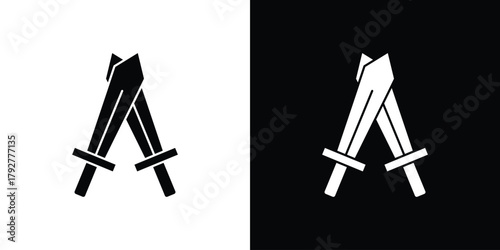 Role playing game icon flat design. Modern style in black color.